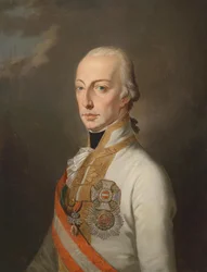 Imperador Franz I da Áustria no uniforme do Marechal de Campo, decorado com a Ordem da Casa Austríaca